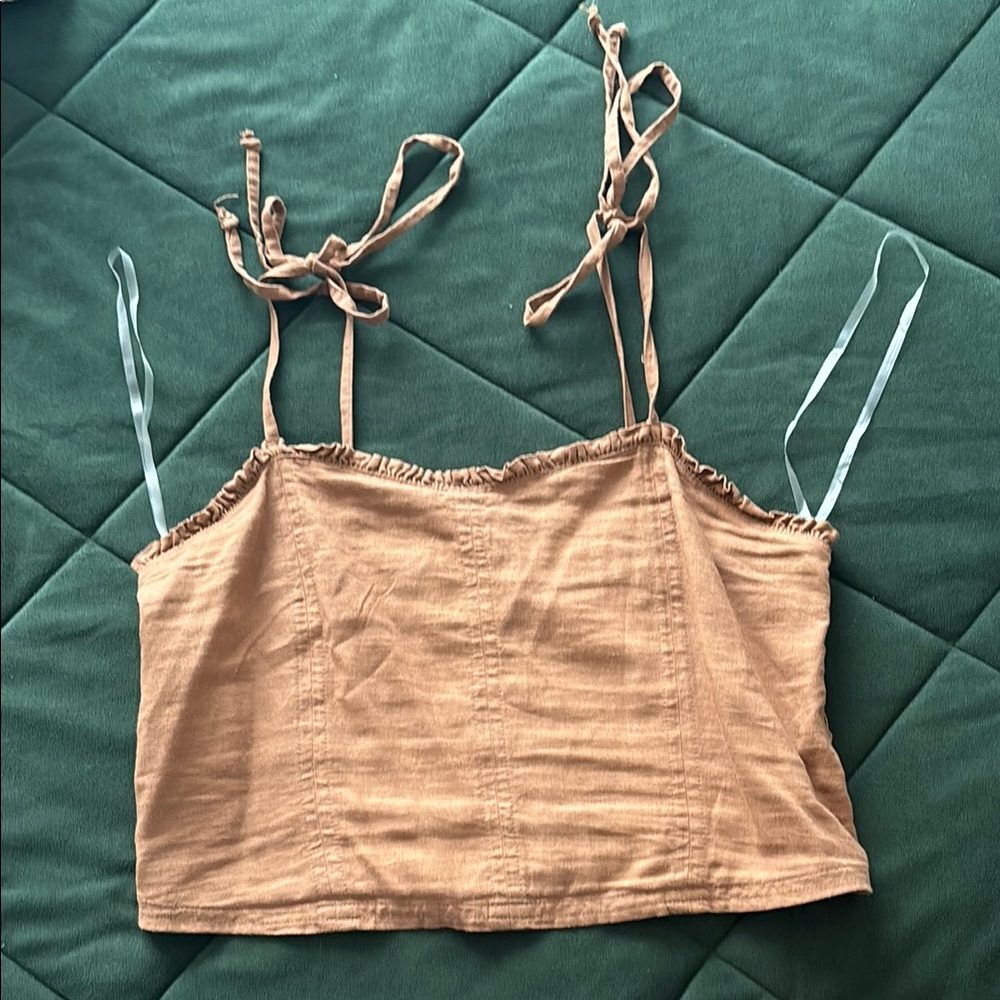 AERIE CROPPED SMOCKED TANK
